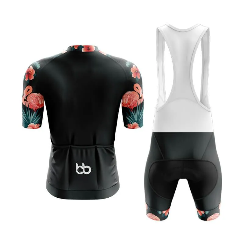 Flamingo Floral Sleeve Aero Cycling Kit (Black)