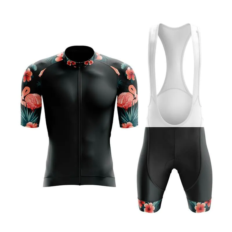 Flamingo Floral Sleeve Aero Cycling Kit (Black)