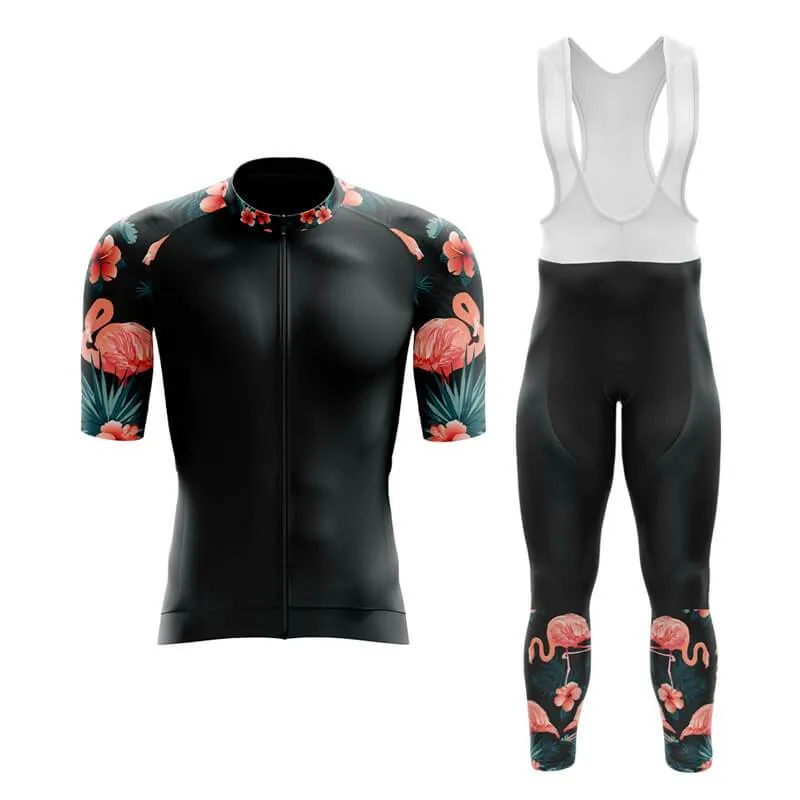 Flamingo Floral Sleeve Aero Cycling Kit (Black)