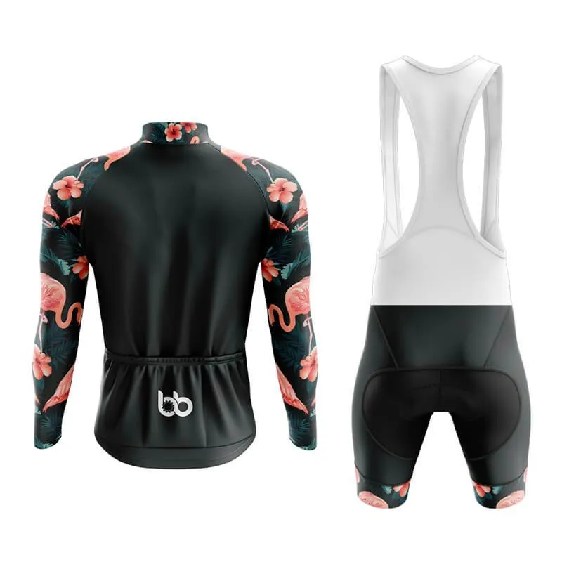 Flamingo Floral Sleeve Aero Cycling Kit (Black)