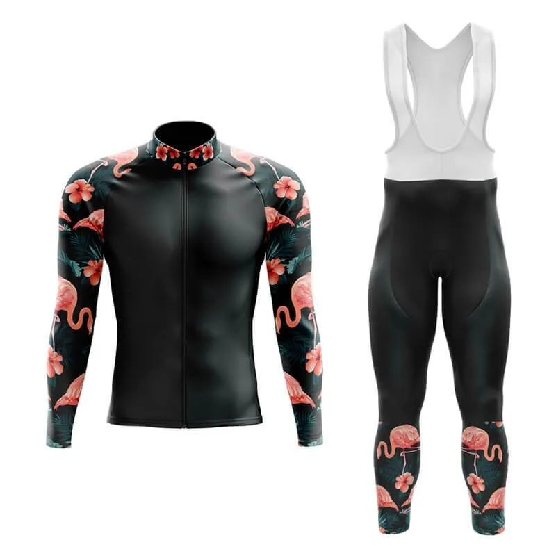 Flamingo Floral Sleeve Aero Cycling Kit (Black)