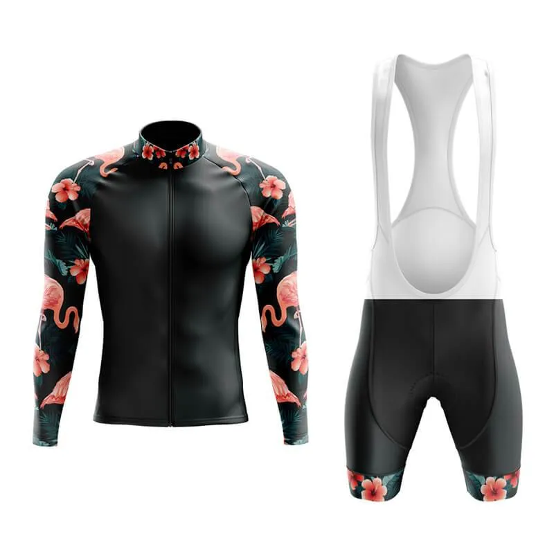 Flamingo Floral Sleeve Aero Cycling Kit (Black)