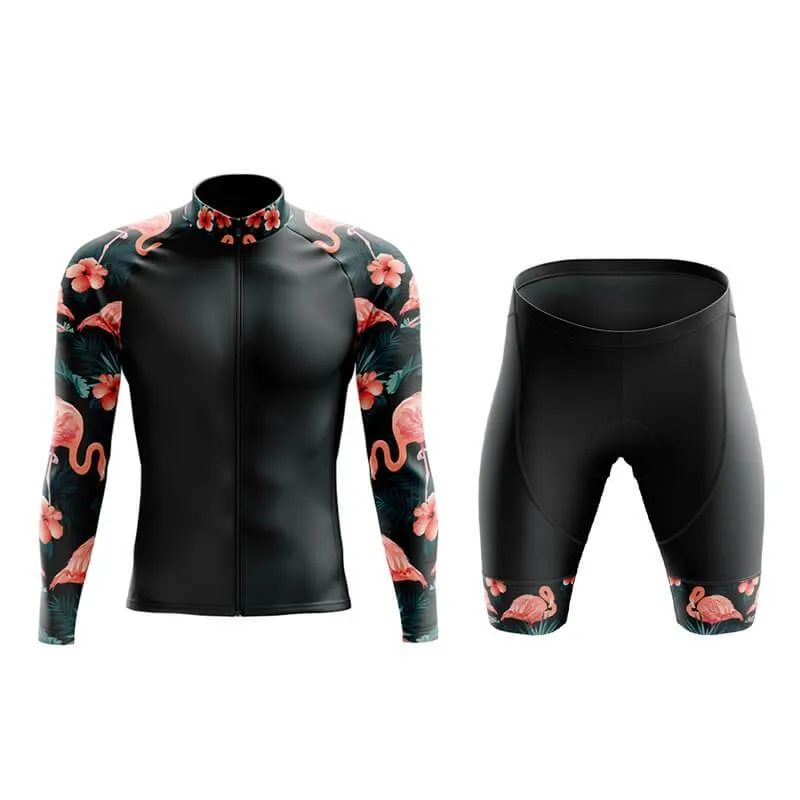 Flamingo Floral Sleeve Aero Cycling Kit (Black)