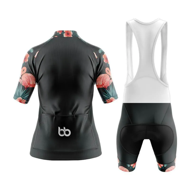 Flamingo Floral Sleeve Aero Cycling Kit (Black)