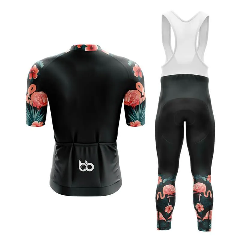 Flamingo Floral Sleeve Aero Cycling Kit (Black)