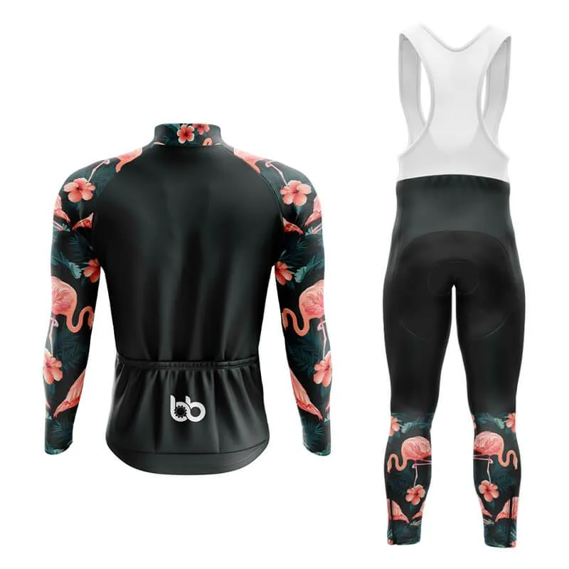 Flamingo Floral Sleeve Aero Cycling Kit (Black)