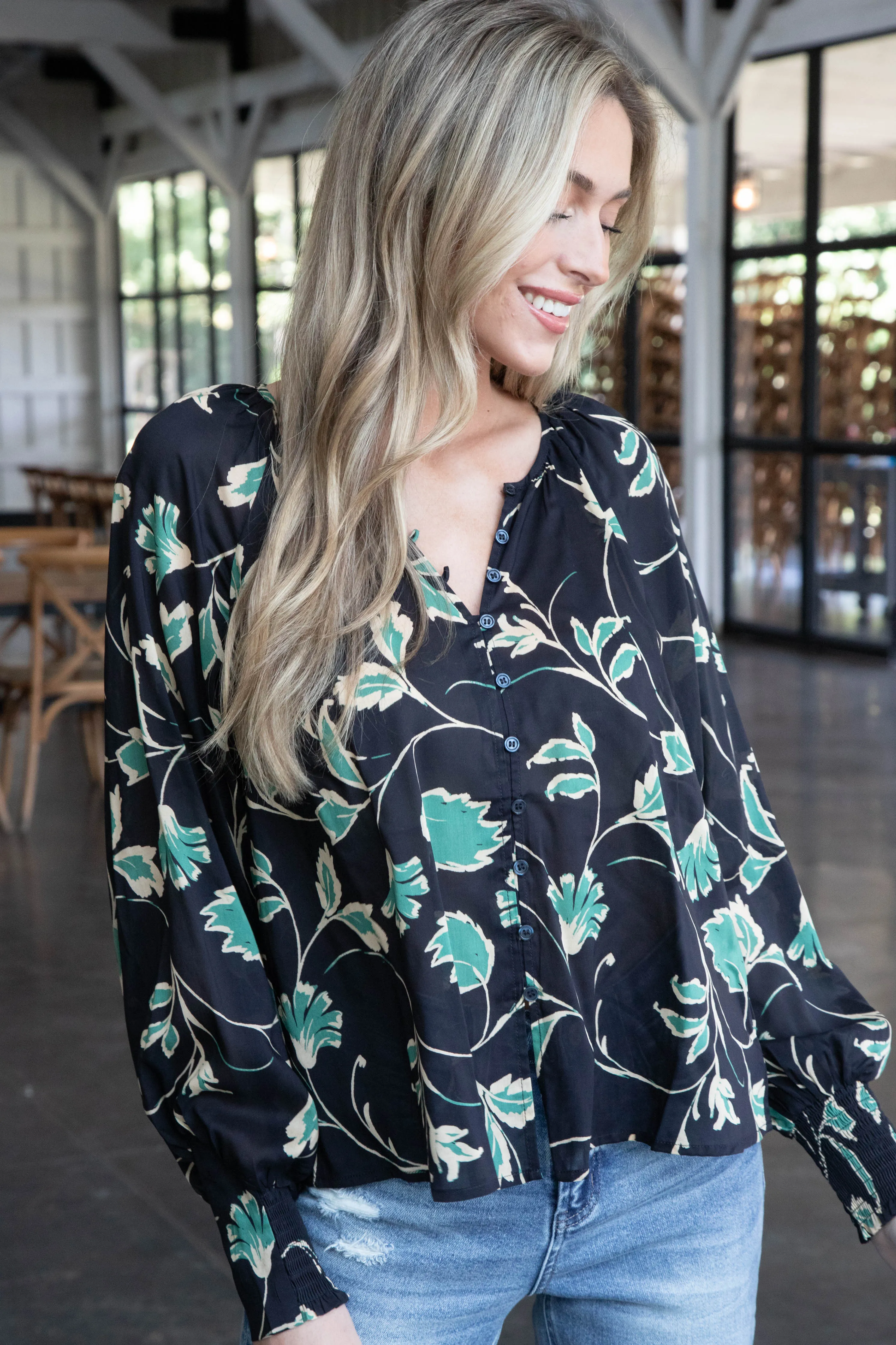 Garden Button Down Blouse, Evergreen | Sanctuary