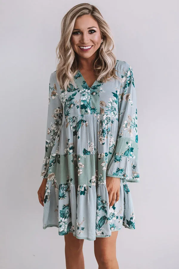 Garden Of Bliss Babydoll Dress In Airy Blue