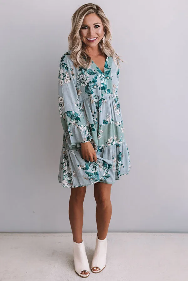 Garden Of Bliss Babydoll Dress In Airy Blue