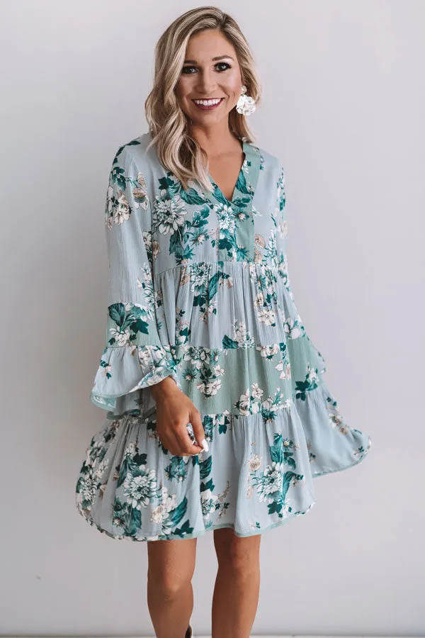 Garden Of Bliss Babydoll Dress In Airy Blue