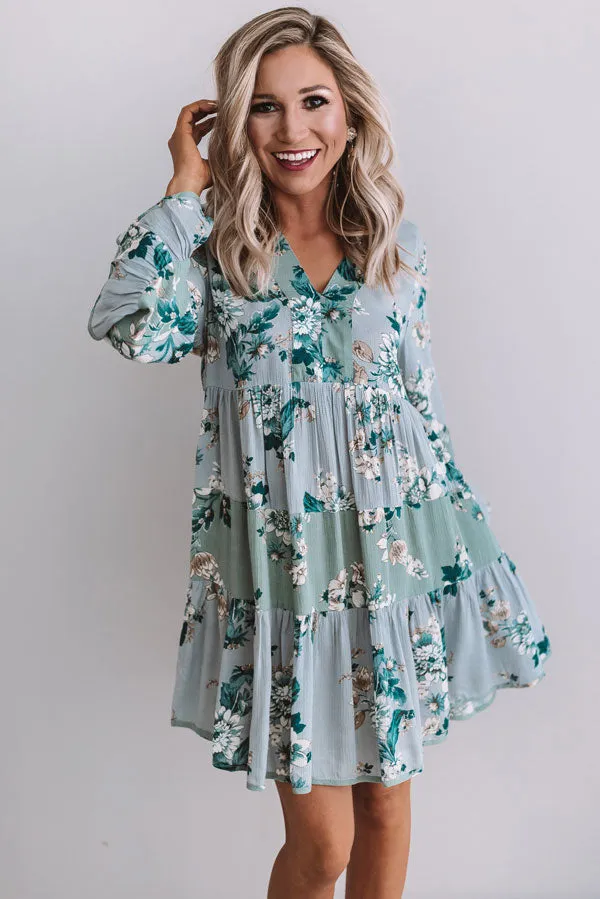 Garden Of Bliss Babydoll Dress In Airy Blue