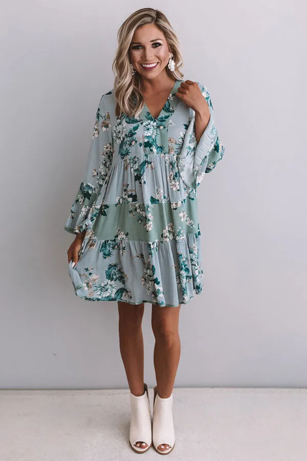 Garden Of Bliss Babydoll Dress In Airy Blue