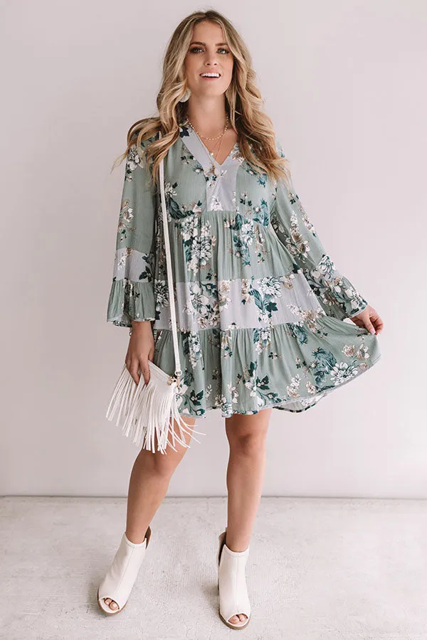 Garden Of Bliss Babydoll Dress In Pear