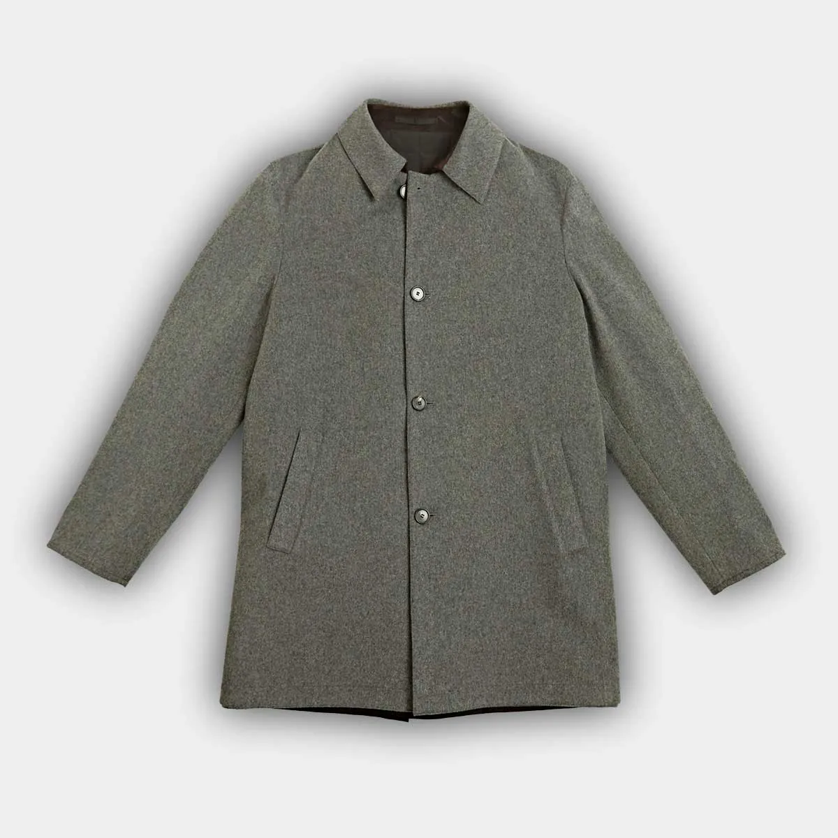 Grey Reversible Wool Sforzare Car Coat