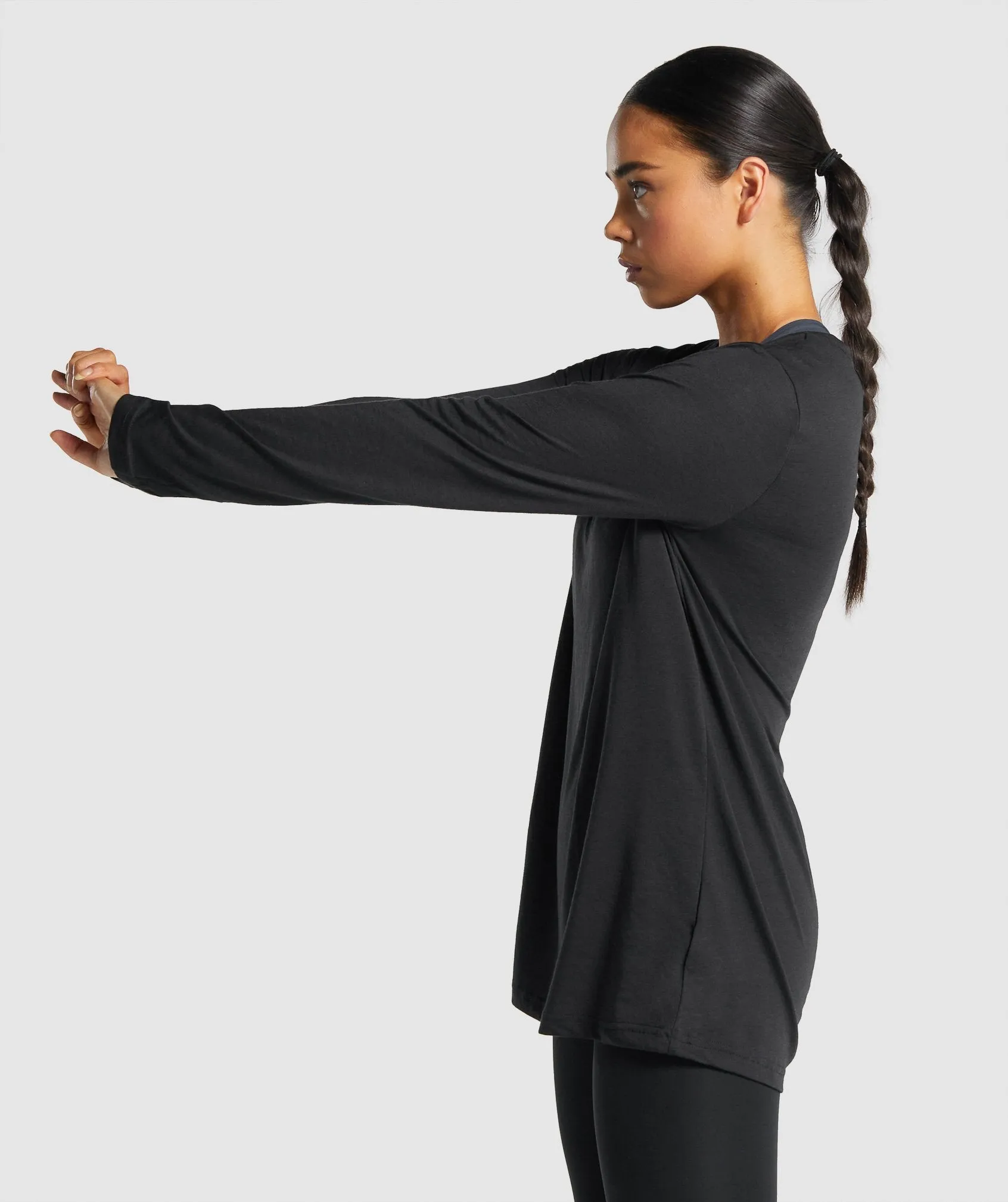 Gymshark Training Oversized Long Sleeve T-Shirt - Black