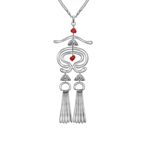 Haight Necklace - Silver/Red Beads