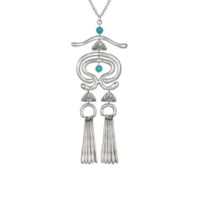 Haight Necklace - Silver/Turquoise Beads