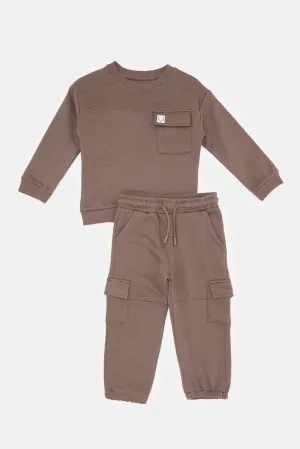 Infant Boys Charcoal Jogging Suit Set (2 Piece)