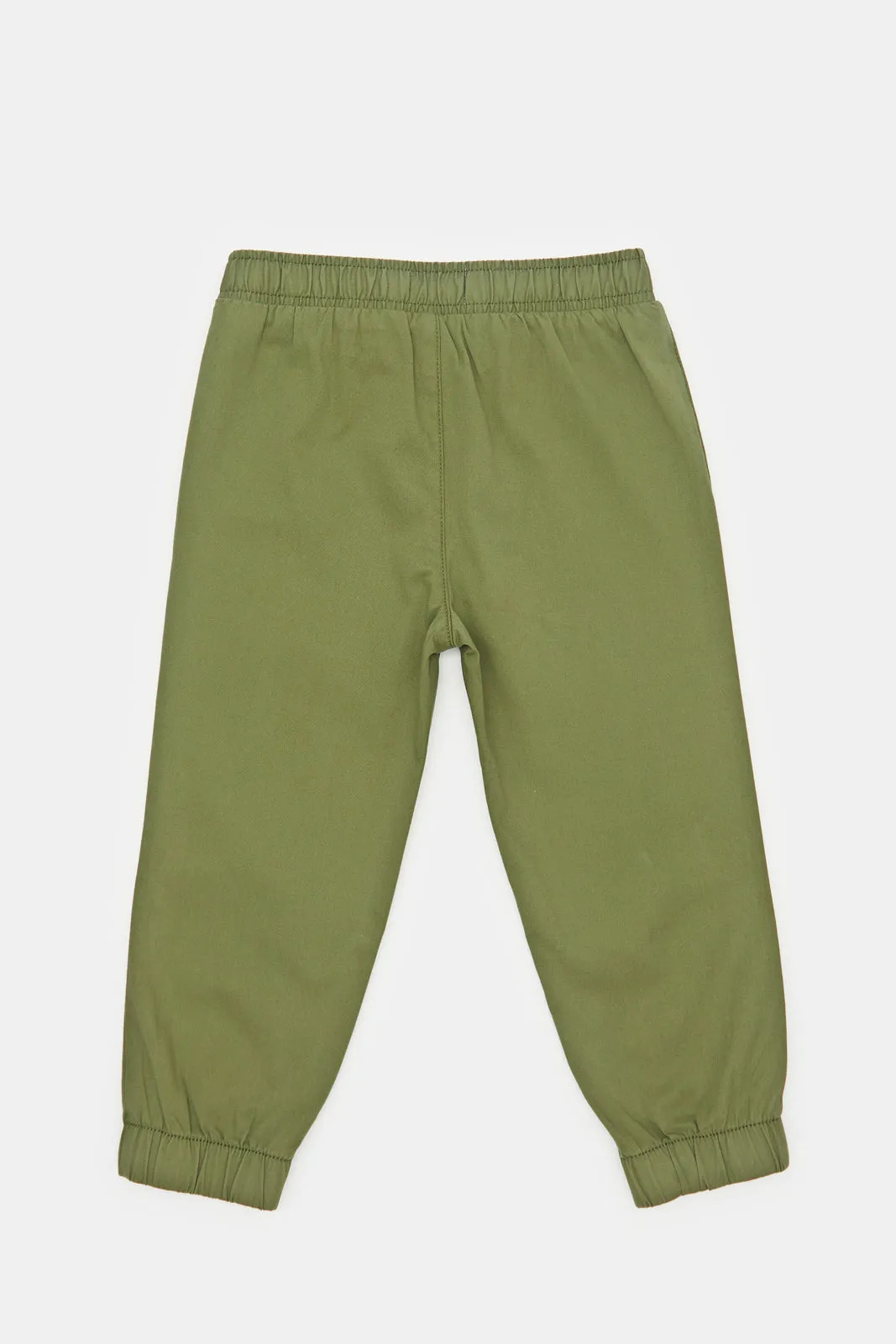 Infant Boys Olive Twill Chino Joggers