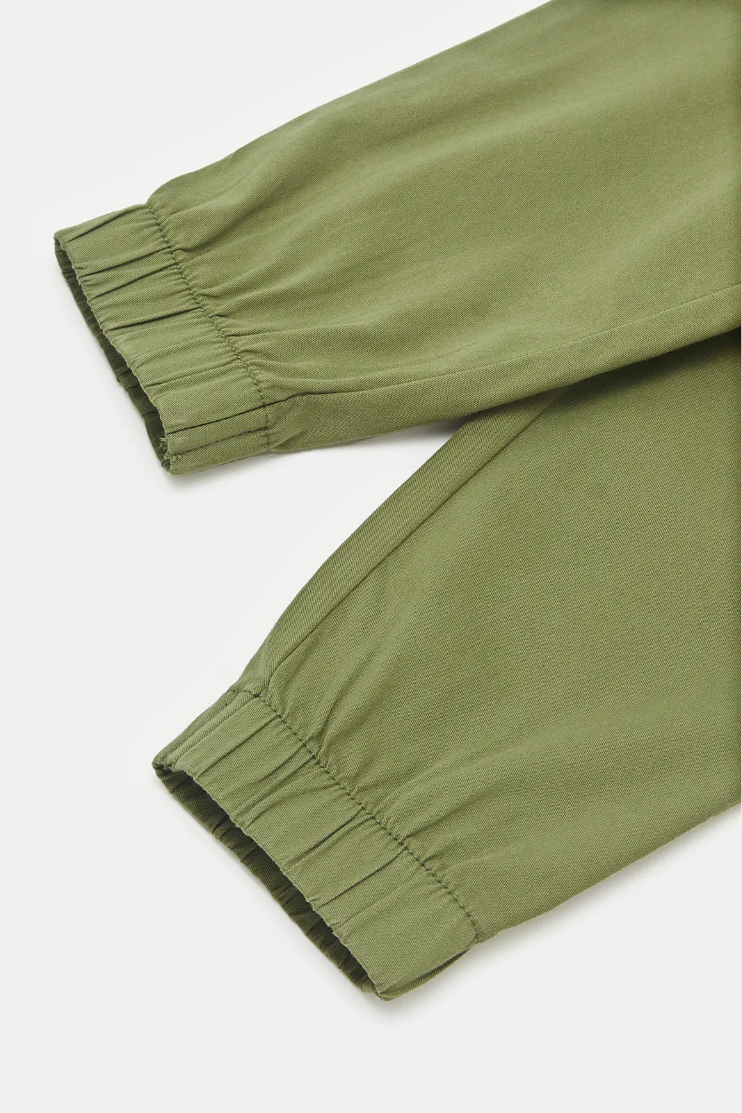 Infant Boys Olive Twill Chino Joggers