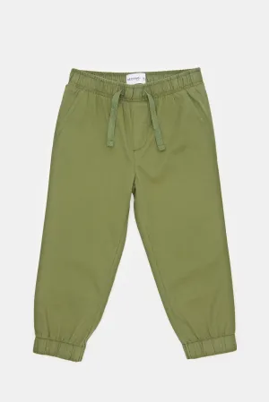 Infant Boys Olive Twill Chino Joggers