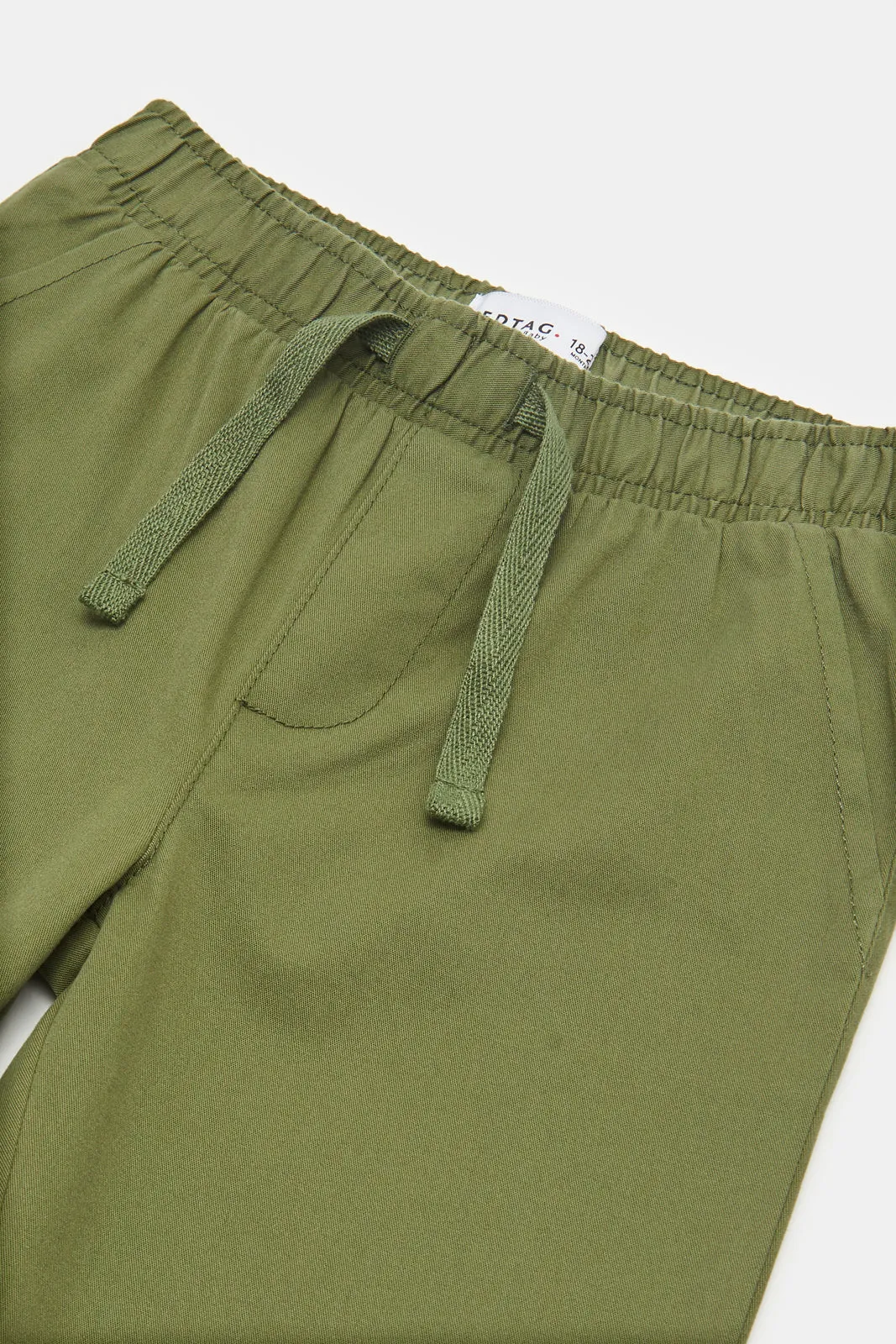 Infant Boys Olive Twill Chino Joggers