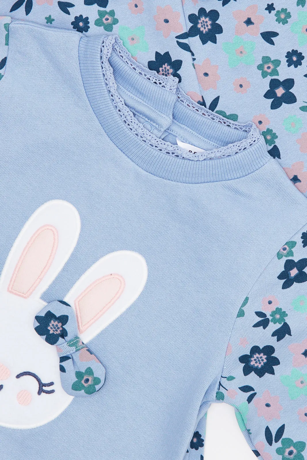 Infant Girls Bunny All Over Print Jog Set (2 Piece)