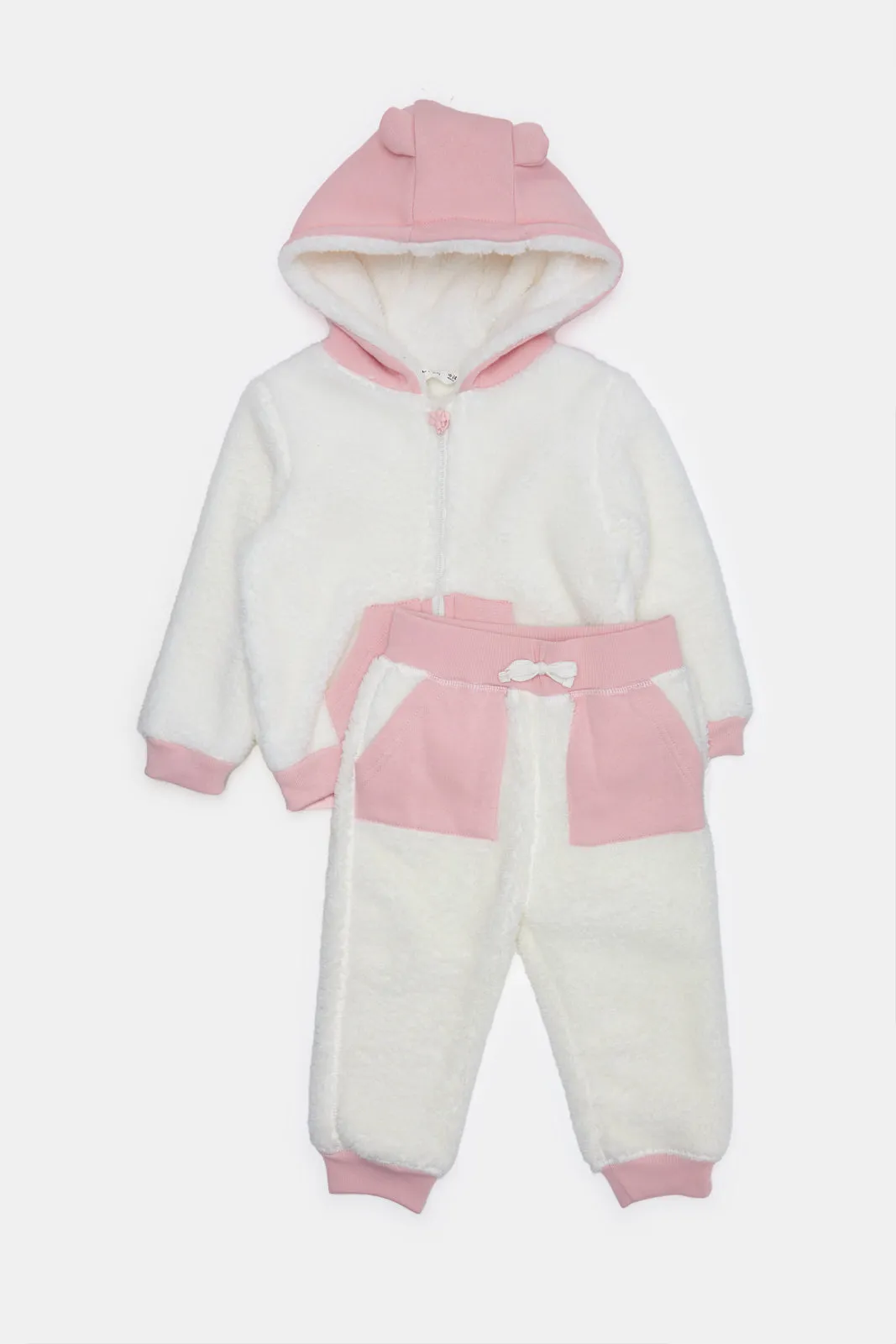 Infant Girls Ivory Jogger Set (2 Piece)