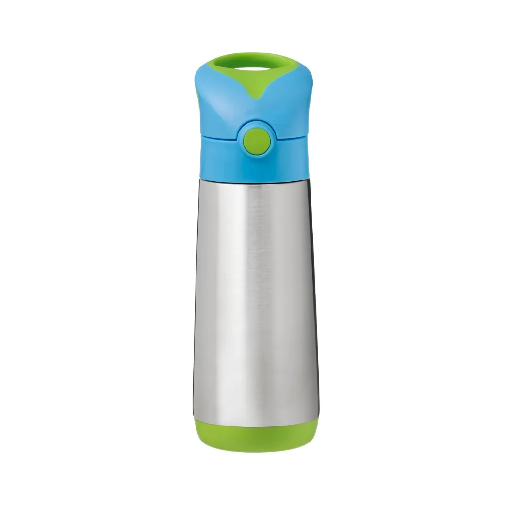 Insulated Straw Sipper Drink Water Bottle 500ml Blue