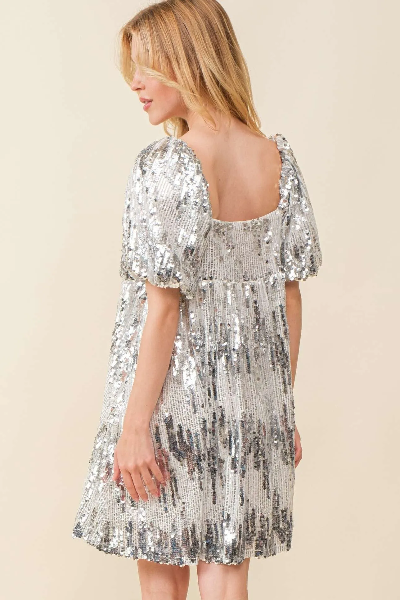 Is It Over Now Sequin Babydoll Dress