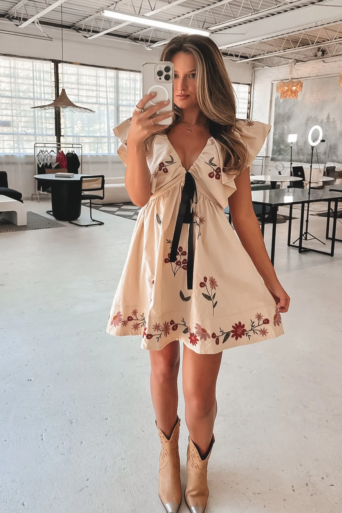 It’s A Girl Thing Floral Embroidered Babydoll Dress