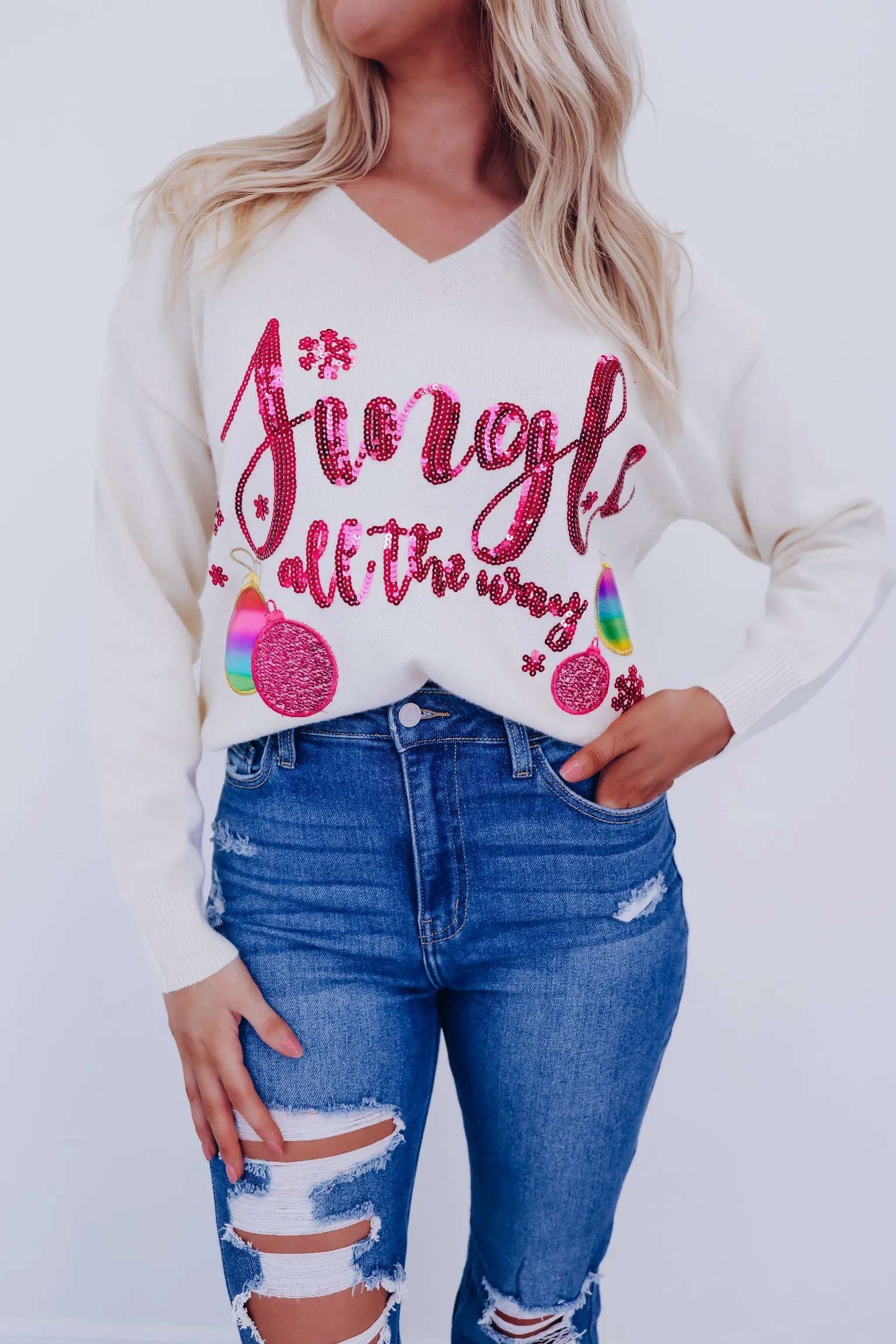 Jingle All The Way Sequin Sweater