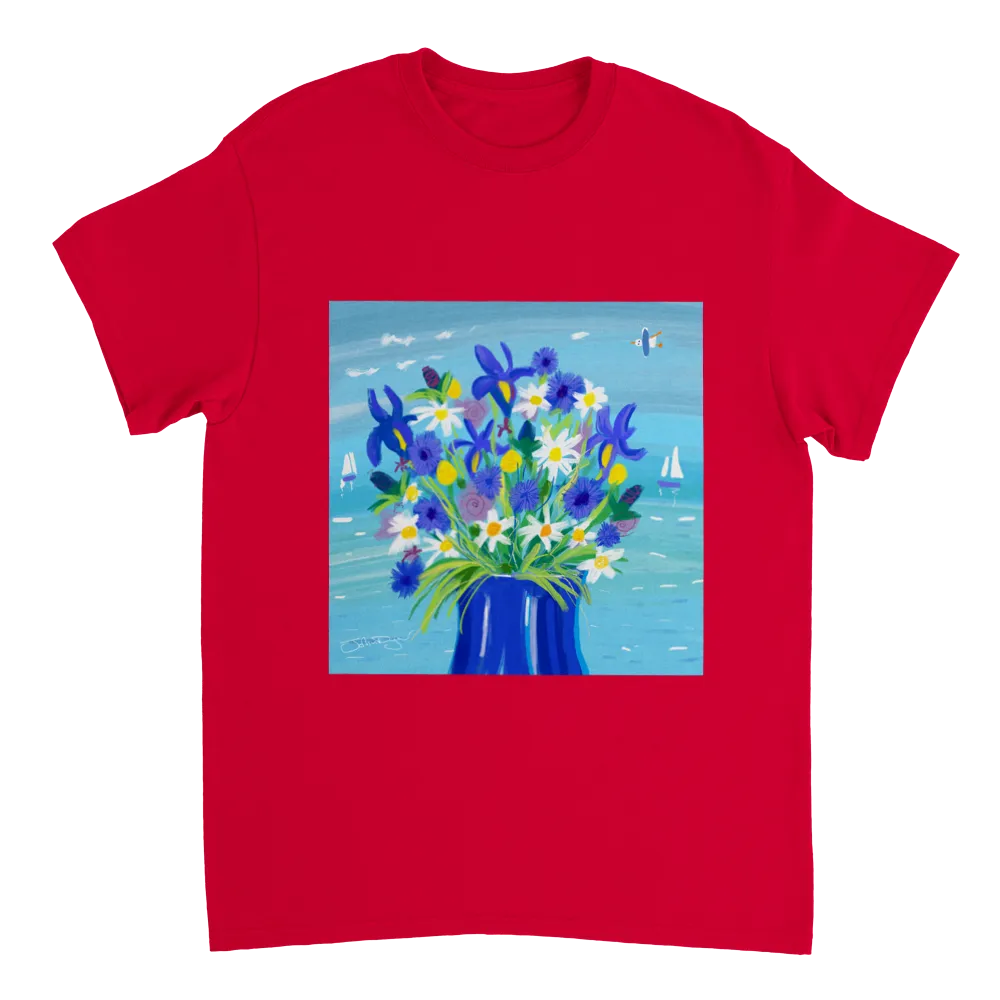 John Dyer Unisex Cornwall Art T-Shirt. 'Seaside Flowers'. Cornwall Art Gallery