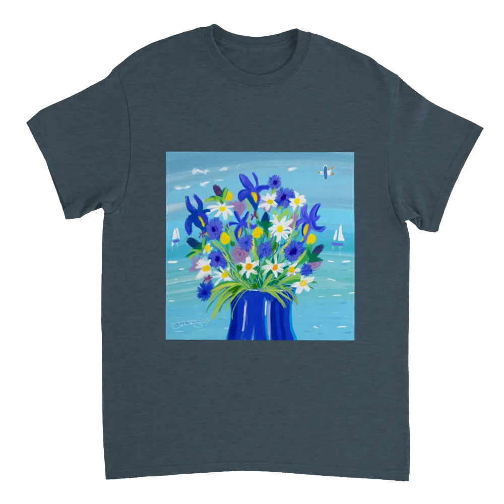 John Dyer Unisex Cornwall Art T-Shirt. 'Seaside Flowers'. Cornwall Art Gallery