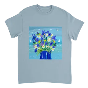 John Dyer Unisex Cornwall Art T-Shirt. 'Seaside Flowers'. Cornwall Art Gallery