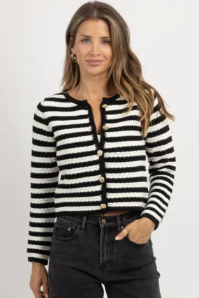 JULIET BLACK BUTTON CARDIGAN