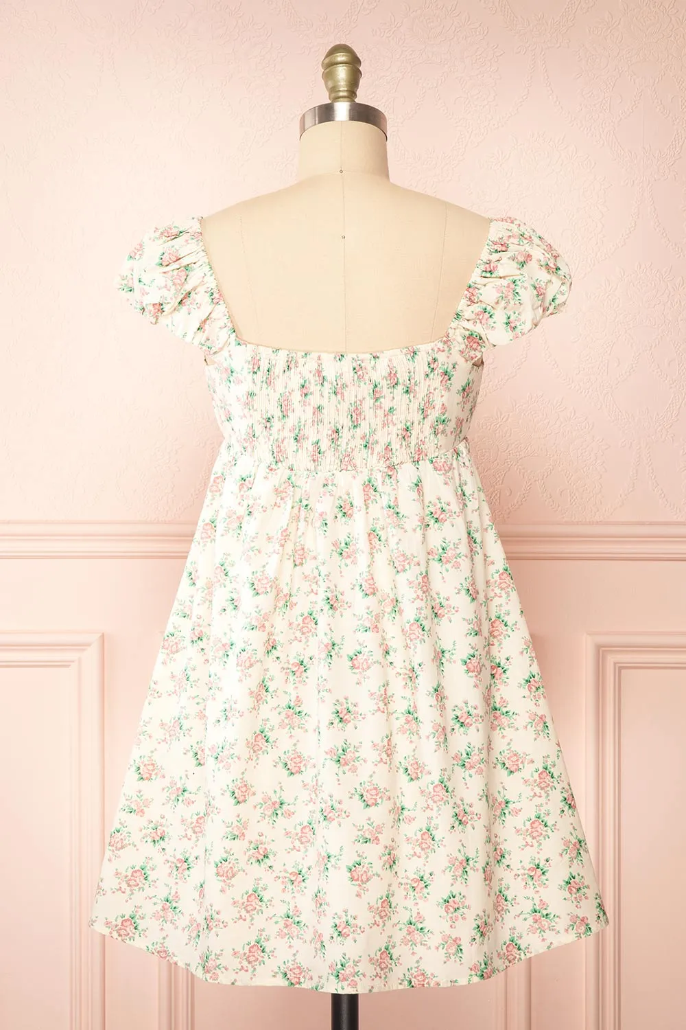 Junia | Short Floral Babydoll Dress w/ Bow