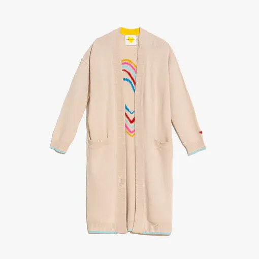 Kerri Rosenthal - Poppy's Super Long Cardigan in Rainbow Connection Ecru