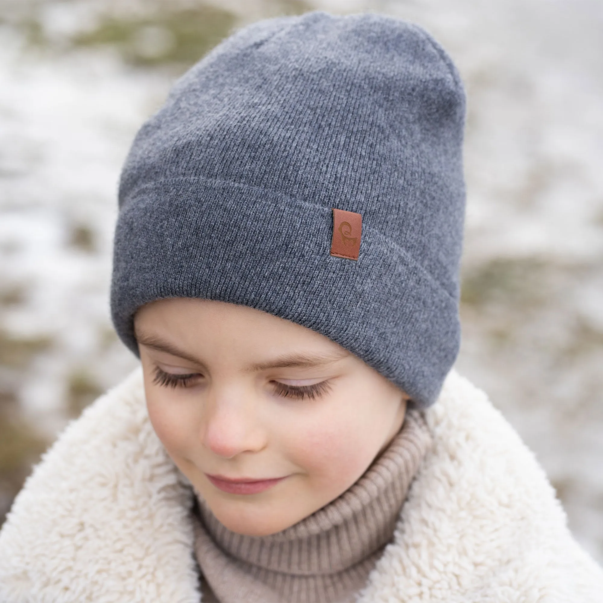 Kids' Knit Beanie Cashmere Blend