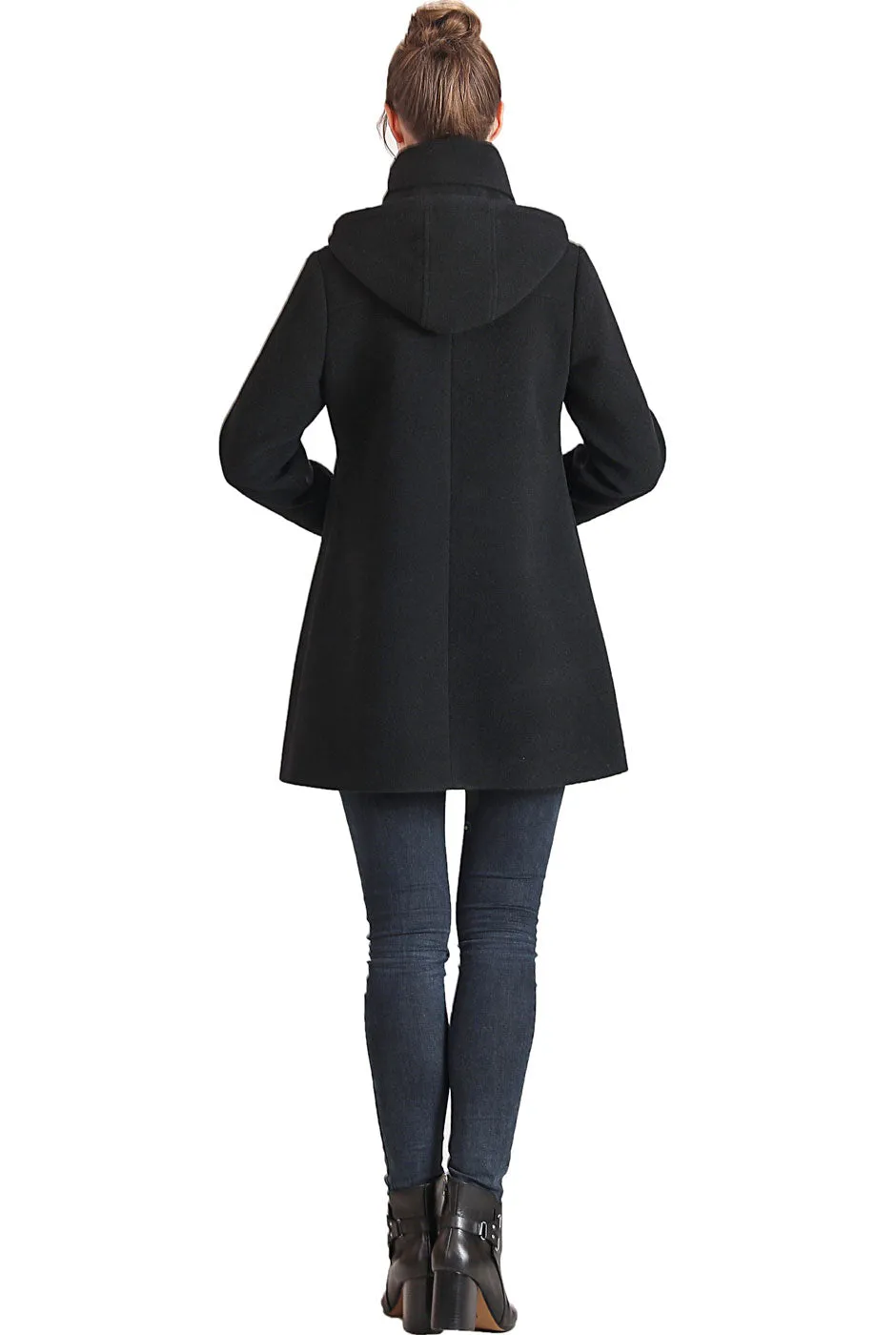 Kimi   Kai Maternity "Aela" A-Line Hooded Wool Coat