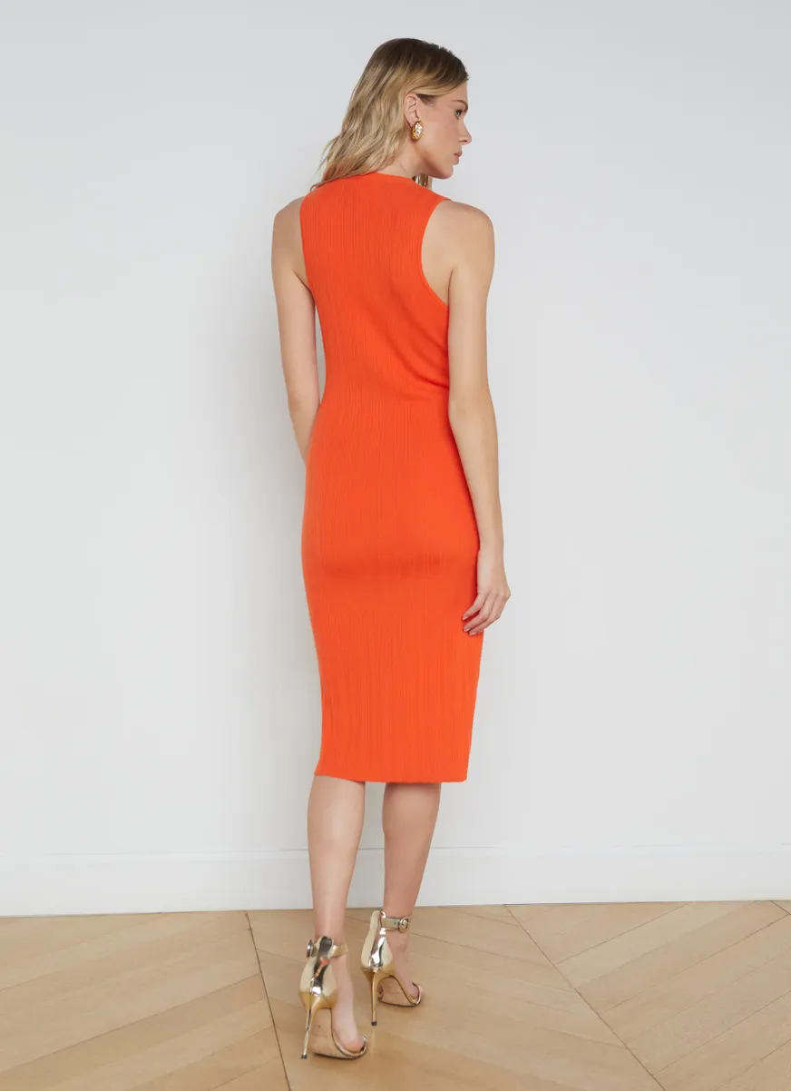 L'Agence Domino Sleeveless Dress Tangerine/Gold