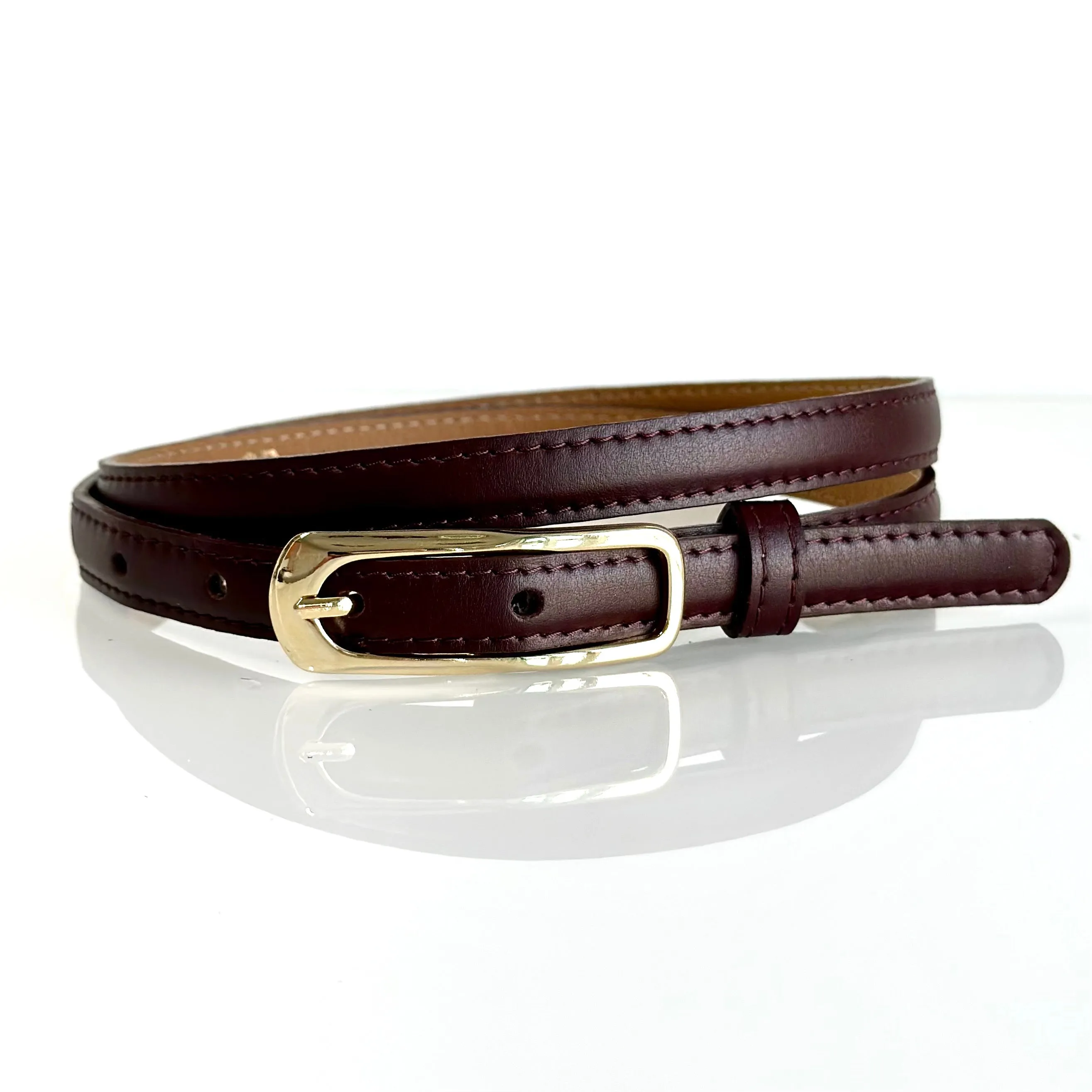 Last Chance Skinny Sculpted Buckle Belt 5/8"