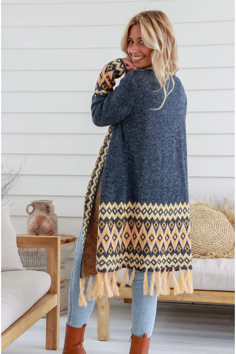 Long Line Aztec Coat