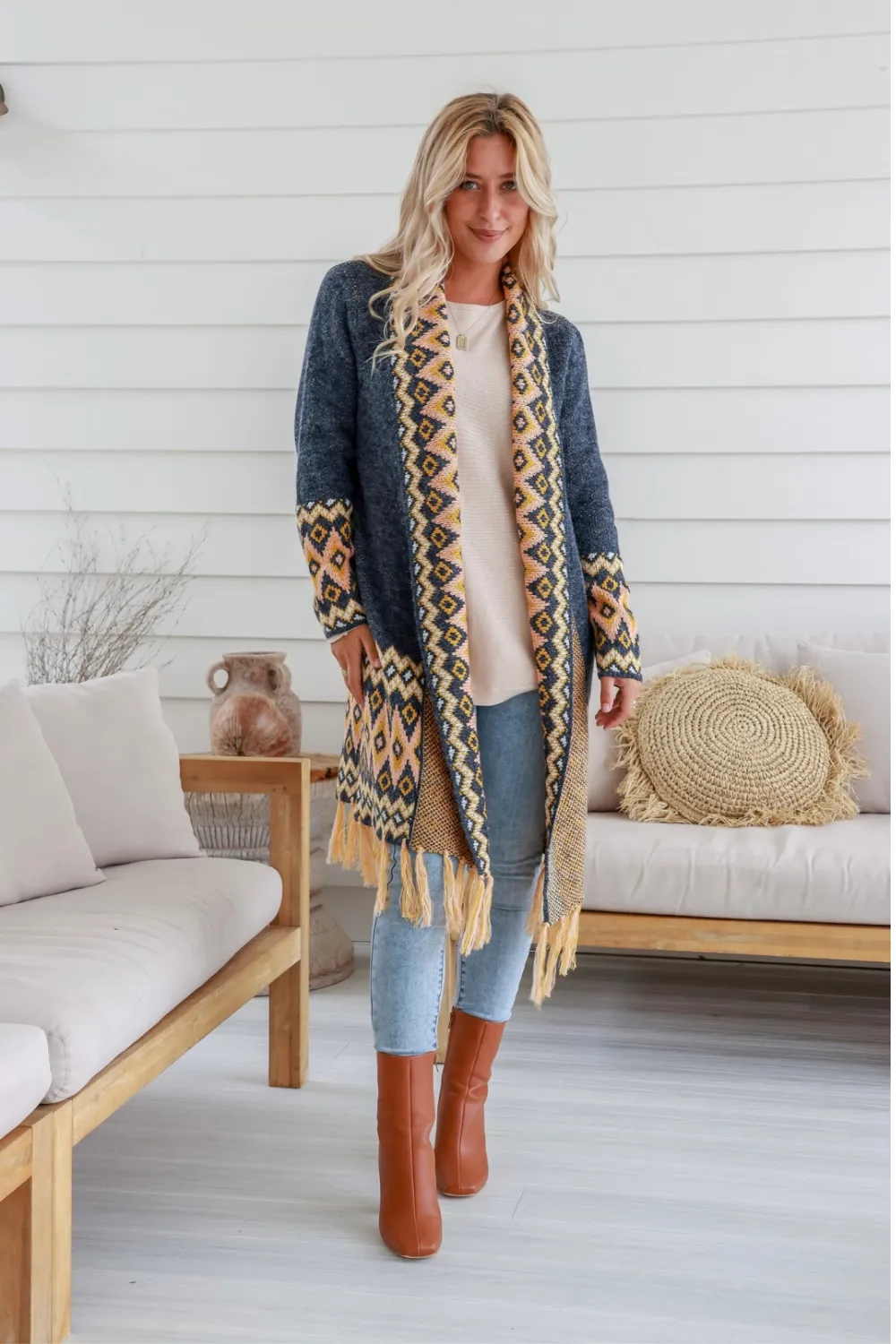 Long Line Aztec Coat