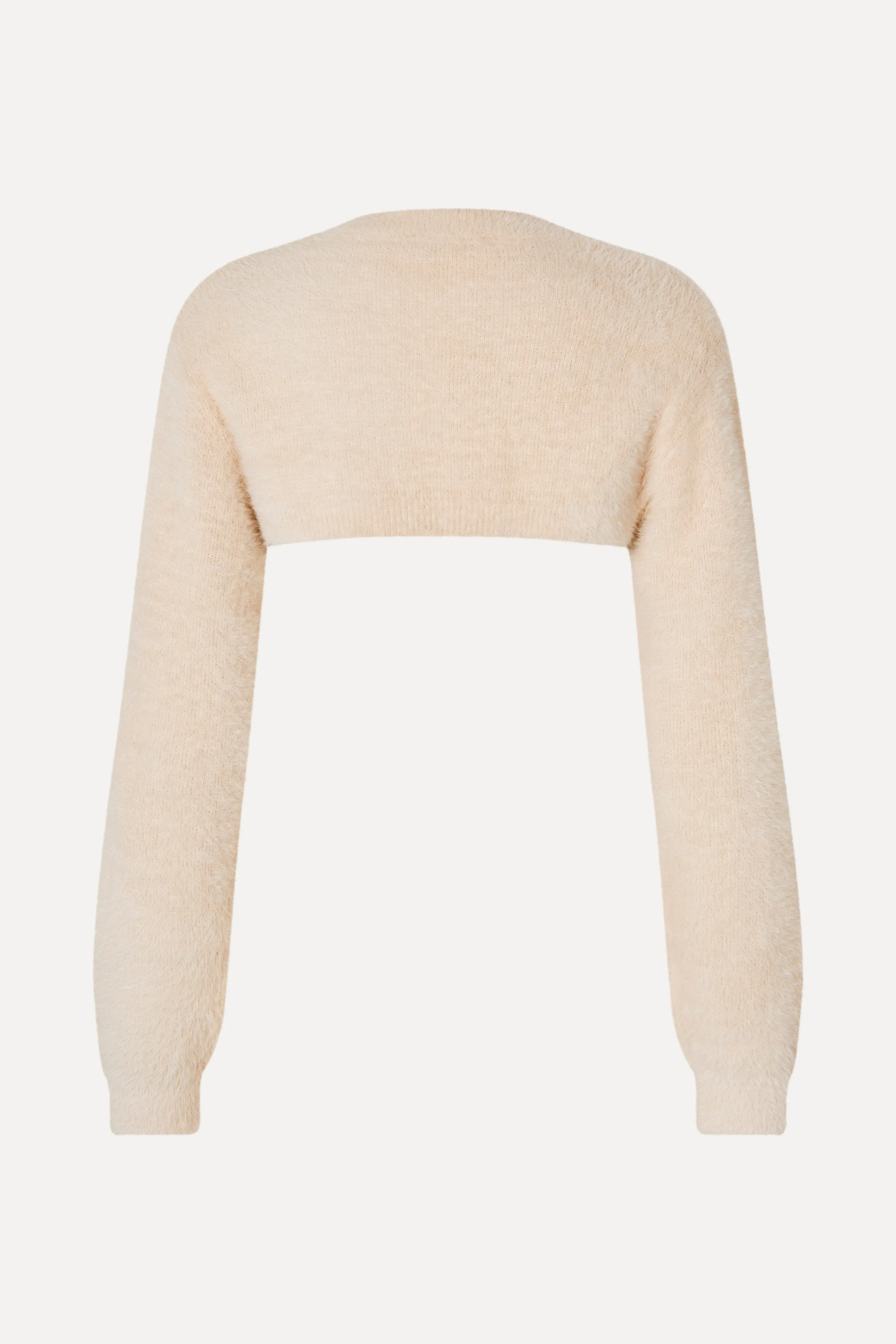 Long Sleeve Bolero Sweater - Cream