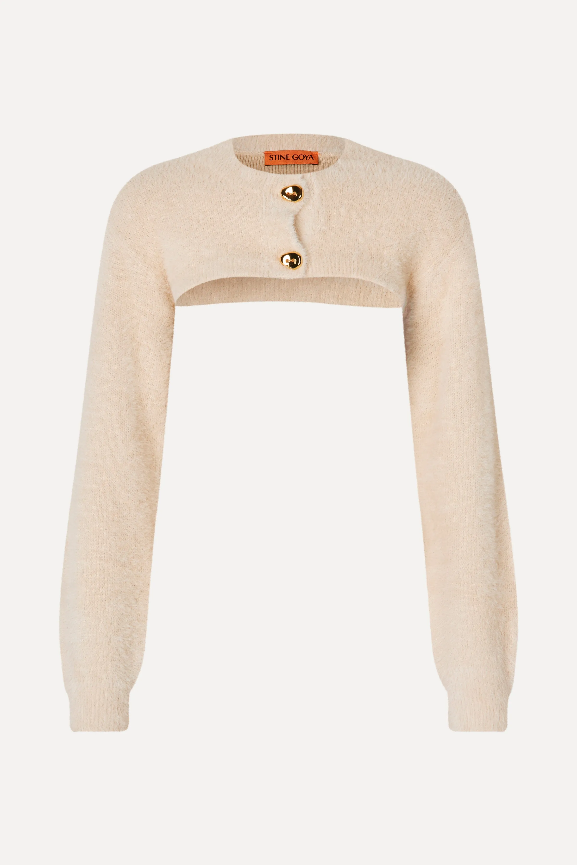 Long Sleeve Bolero Sweater - Cream