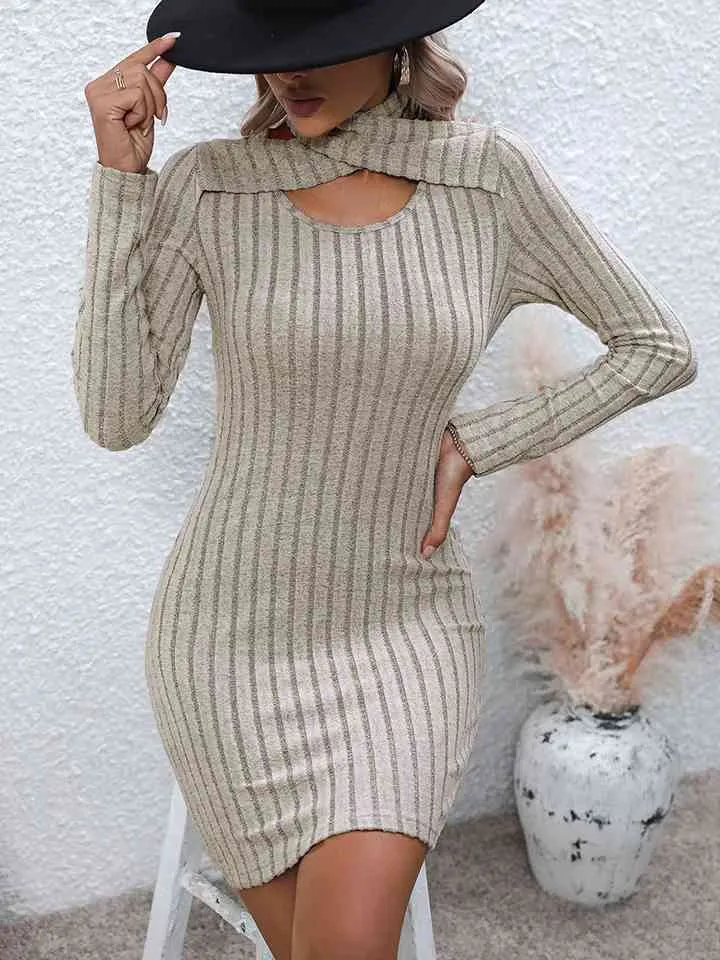 Long Sleeve Ribbed Sweater Dress (MWBT) T