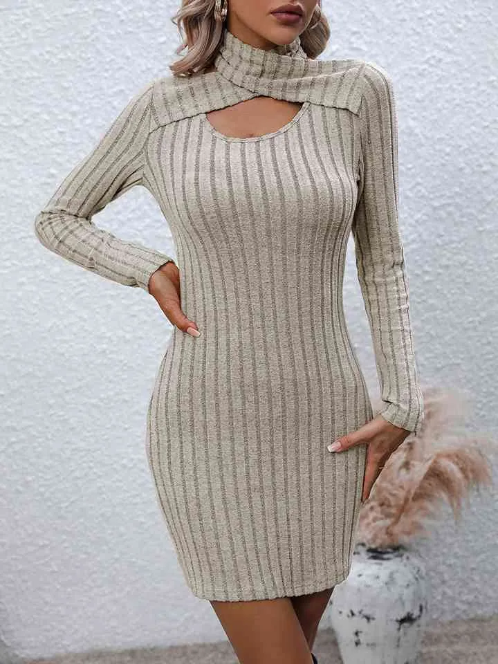 Long Sleeve Ribbed Sweater Dress (MWBT) T