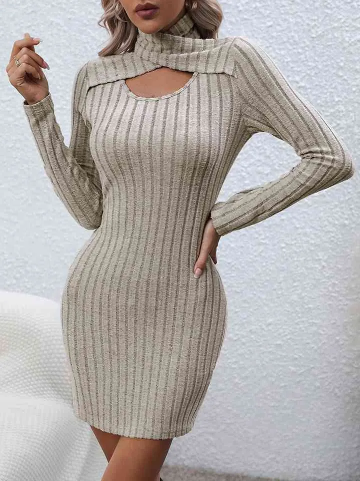 Long Sleeve Ribbed Sweater Dress (MWBT) T