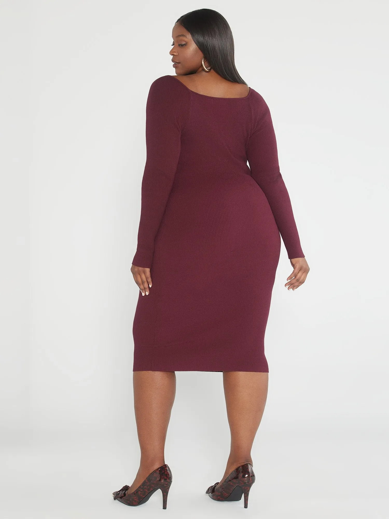 Lorena Ribbed Knit Sweater Dress